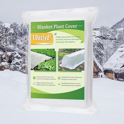 Alphatool Plant Covers Freeze Protection - 10 ft x 12 ft Frost Cloths Blankets for Outdoor Plants, 1.0oz/yd² Non-Woven Fabric Floating Row Cover, Thick Garden Covers for Raised Beds