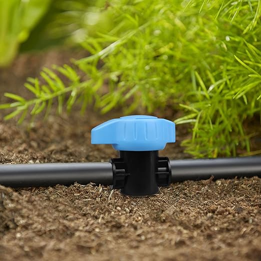 5 Pack 1/2 Inch Drip Irrigation Valve: 1/2 in. in-Line Shut Off Valves for 1/2 Inch Drip Irrigation Tubing (.570-.620" ID) Barbed Cut Off Switch Valve for Garden Irrigation System