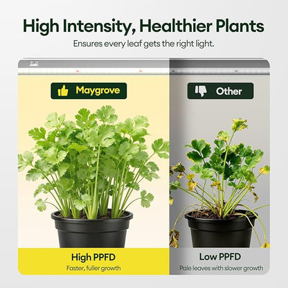 Plant Grow Lights 1FT, Red-Enhanced Full Spectrum 5000K, 28W(4 x 7W), T5 LED Grow Light Strips for Leafy Greens and Vegetables, High PPFD, Linkable, White, 4-Pack