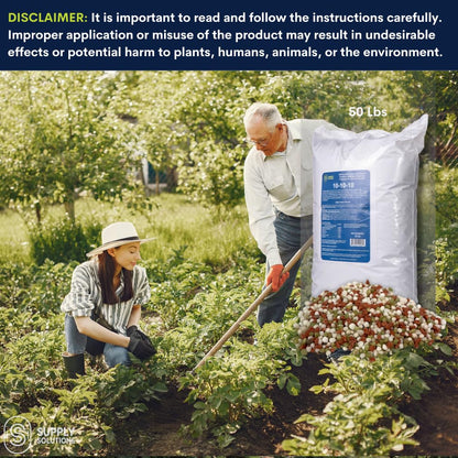 Supply Solutions 10-10-10 Complete Lawn & Garden Granular Fertilizer with Micronutrients – Balanced NPK Plant Food for Soil Health, Blooms & Roots – Safe for Vegetables, Fruits, Lawns (50 Pounds)