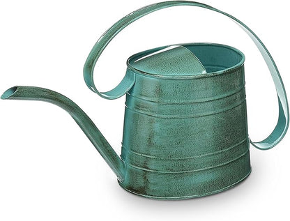 Headwind Danbury Vintage Watering Can – 1/2 Gallon Surf Light Blue Decorative Galvanized Large Metal Watering Can Planter for Outdoor & Indoor – Antique Style by Robert Allen