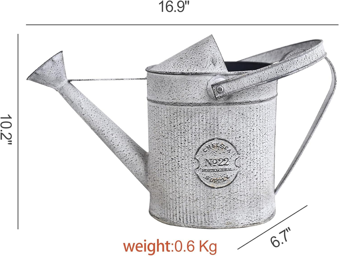 Vintage Metal Watering Can with Handle Rustic Farmhouse Watering Can Flower Pot Distressed Decorative Planter for Indoor Outdoor Garden Balcony Courtyard (Gray#2)