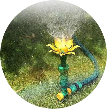 Tulip Sprinkler Head, Flower sprinklers for Yard,sprayers in Lawn and Garden，Decorative Sprinkler, Patio, Kids (16 inch Height, Yellow+Green)