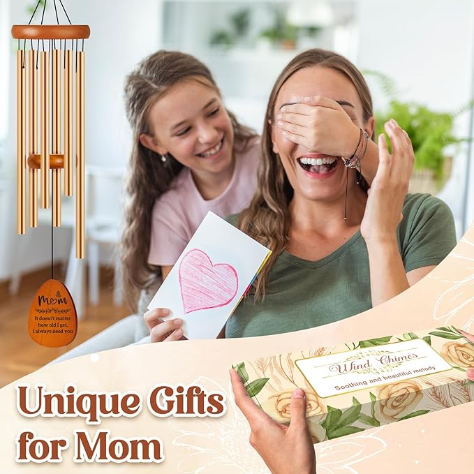 Gifts for Mom Birthday, Mom Birthday Gifts from Daughter Son Kids, Mother Gift Wind Chimes, Unique Mother Gift Ideas for Mother's Day, Christmas, Thanksgiving