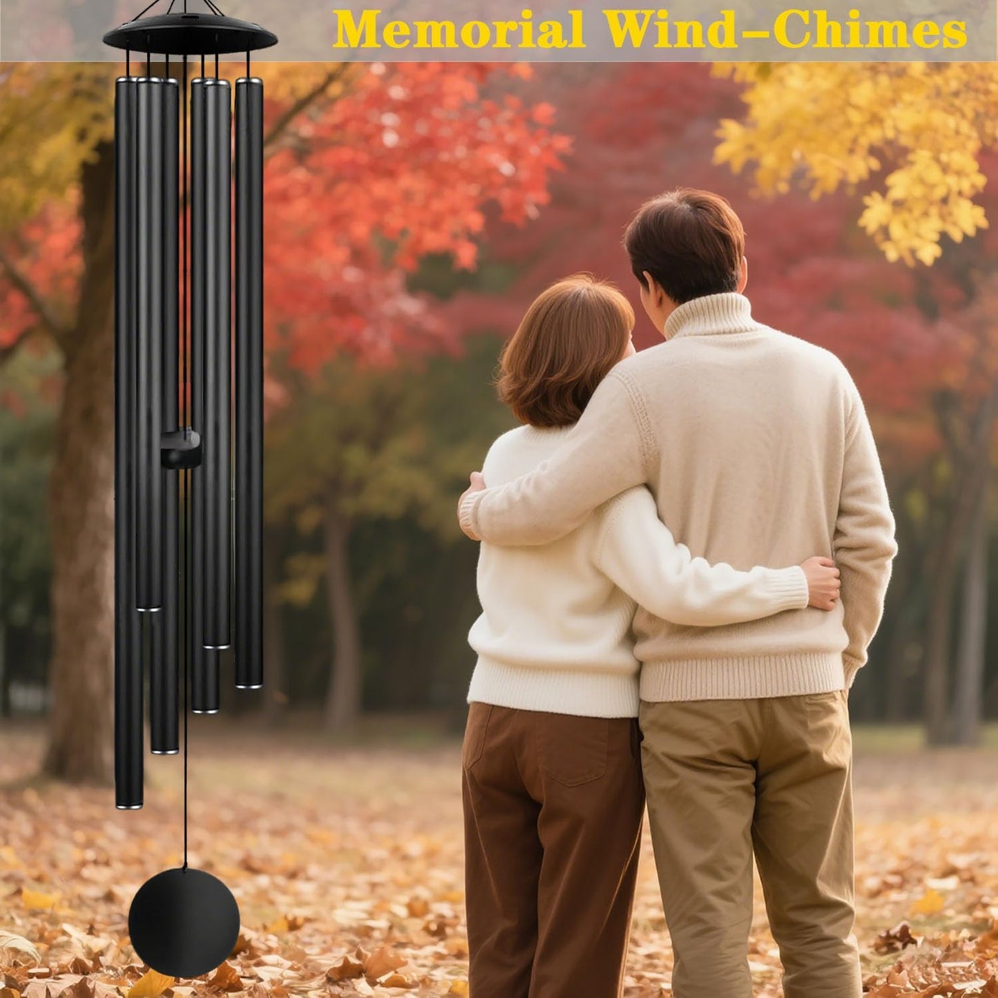 Large Memorial Wind Chimes, 67'' Deep Tone 6 Heavy Tubes Soothing Tones Windchimes for Outside Garden Patio Hanging Decor, Sympathy Gifts, Memorial Wind Chime Best Gift for Mom Women Grandma Neighbors
