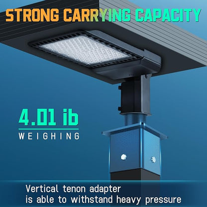 Tenon Bracket for 4" Square Pole with 2 3/8" O.D. Vertical Pole Mounting Bracket Arm Steel Heavy Duty Dark Bronze Slip Fitter Mount Accessories for Parking Lot Light Street Area Lighting