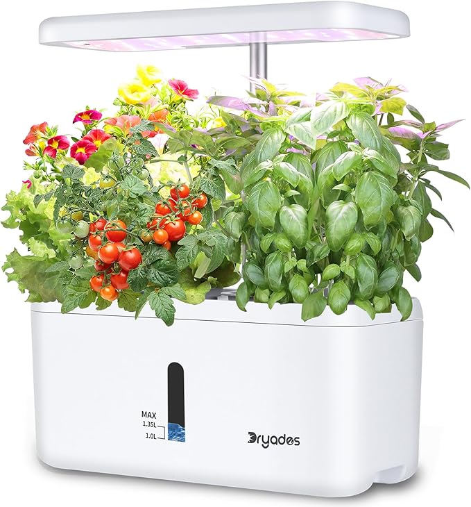 Indoor Garden System 19 Watt LED Growing Light Upgrade 2 Self-Watering Soil-Cultivated Growing Pots Gardening Gifts for Mom Plant Pot for Vegetables Herbs Tomato(No Seeds&Soil)