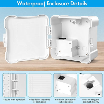ImoLaza Waterproof Sprinkler Controller Box, Weatherproof Outdoor Enclosure for ImoLaza Sprinkler Controllers, Compatible 4 Zones, 6 Zones, 8 Zones, 12 Zones, 16 Zones