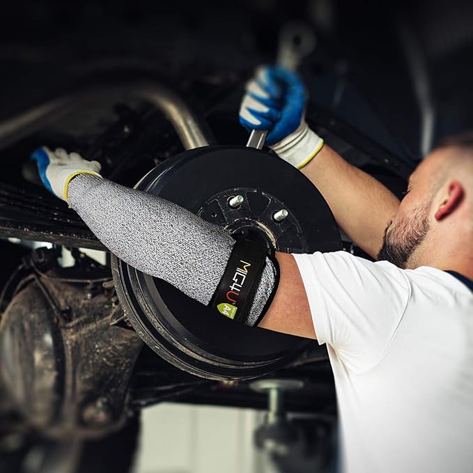 MIG4U 1 Pack Cut Resistant Sleeve Safety Protection Arm Guards No Thumb Shot, Adjustable fit for Men and Women Yard Work,Construction,Farm,Gardening 18 inches