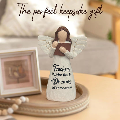 Teacher Appreciation Gifts, Thank You or Retirement Gifts for Women Teacher, Angel Hand-Painted Figurines Statue, 5.9 Inches Resin Doll Tabletop