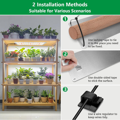 Grow Light, Full Spectrum Under Cabinet Plant Lights for Indoor Growing Seedling 3 Panels, Large Area Illumination 414 LEDs Lightweight Grow Lamp with UL Adaptor 16 Hour Timer