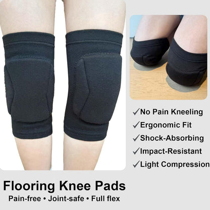 Soft Knee Pads for Volleyball Basketall Football Men, Anti-slip Knee Protector with Thick Padded Foam Pad for Cycling Climbing Hiking Wrestling Skating Women, Breathable Knee Sleeve for Adult, Black L (1 Pair)