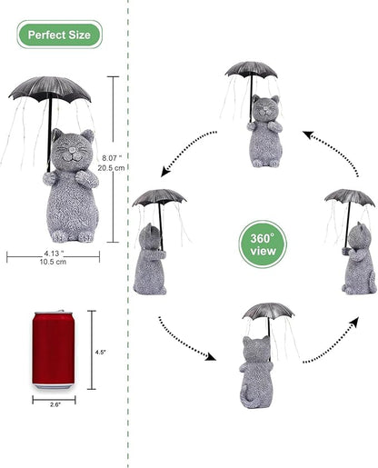 Qeeman Cat Garden Statue Outdoor: Outside Decor Yard Patio Balcony Landscaping Lawn Figurine Ornaments - Birthday Gifts for Mom Grandma Women Dad Lover Sister