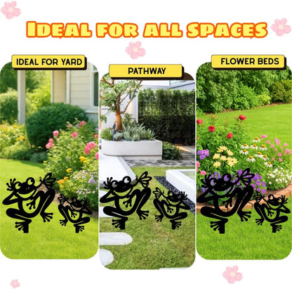 Personalized Frogs Garden Stakes, Custom Frog Metal Gardening Markers, Decorative Outdoor Yard Sign, Art Decor Gifts for Animal Lovers, Grandmother, Grandfather, Mom, Dad