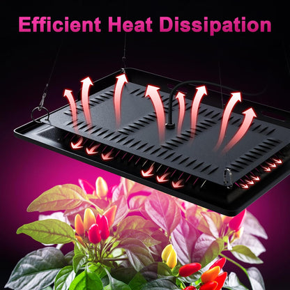 Waterproof Plant Light, 450W Outdoor Grow Lights, Full Spectrum LED Grow Light, Height Adjustable, Silent, Heat Dissipation, for Indoor Outdoor Plant Seedling Growing Blooming Fruiting