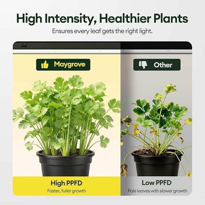 Plant Grow Lights 1FT, Red-Enhanced Full Spectrum 5000K, 28W(4 x 7W), T5 LED Grow Light Strips for Leafy Greens and Vegetables, High PPFD, Linkable, Black, 4-Pack