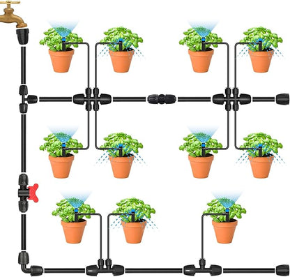 Bonviee 6 Packs 1/2” Drip Irrigation Shut Off Valve, in-Line Barbed Locking Valve for 1/2 Inch Tubing, Water Flow Control for Garden, Greenhouse, Raised Bed Systems