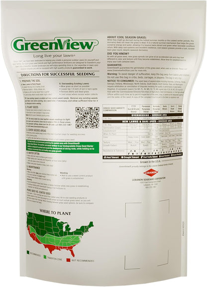 GreenView Pure Grass Seed Kentucky Bluegrass Blend, 3 lb. Bag – Covers up to 3,000 sq. ft.
