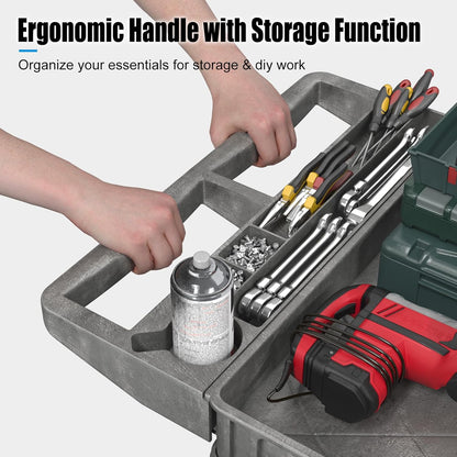 Heavy-Duty Utility Cart Tool Cart, Extra Large Rolling Carts with Storage Handle, Work Cart Service Carts for Garage Warehouse, Workshop, Office, School