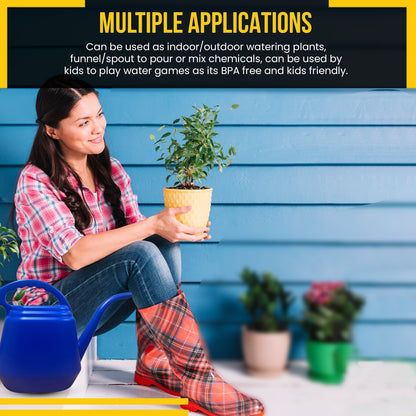 KP KOOL PRODUCTS 2 Liter Blue Watering Can – Durable Plastic Indoor & Outdoor Plant Waterer – Lightweight Garden Tool with Easy Pour Spout – Ideal for Flowers, Herbs, Lawns & Houseplants – 1 Pack