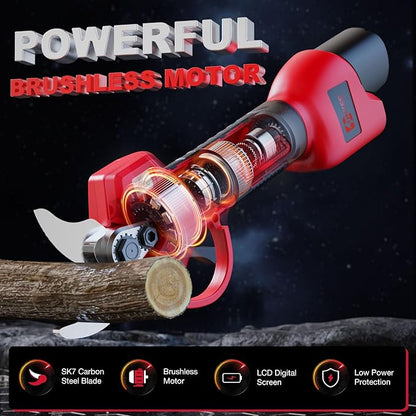 Pruning Shears Max 1.2IN Cutting Diameter Fit for Milwaukee 12V Battery Packs with LCD Display SK-7 Blade For Garden Tree Pruning(Battery not included)