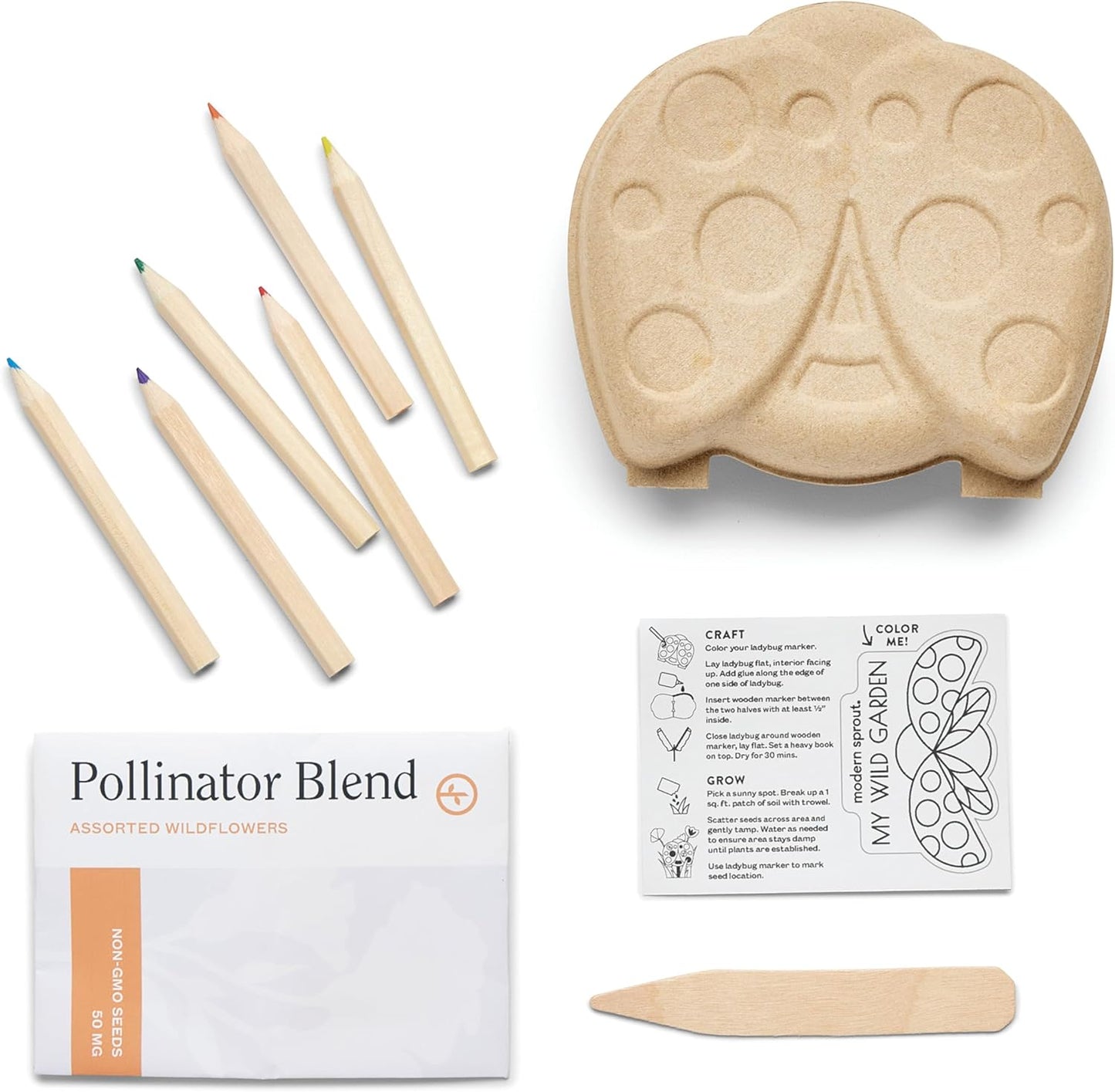 Modern Sprout Curious Critters Garden Activity Kit [3-Pack] Mixed Wildflower Seeds Packet, Butterfly, Ladybug & Bumblebee - Garden Seed Starter Kit - Kids Gardening Set - Sustainable Gardening Gift