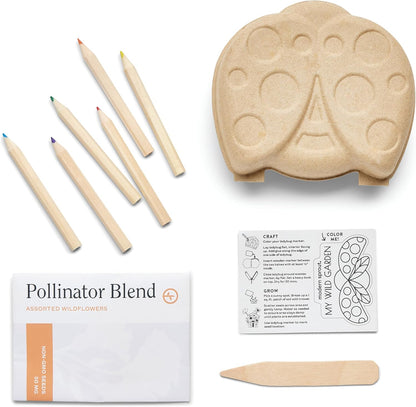 Modern Sprout Curious Critters Garden Activity Kit [3-Pack] Mixed Wildflower Seeds Packet, Butterfly, Ladybug & Bumblebee - Garden Seed Starter Kit - Kids Gardening Set - Sustainable Gardening Gift