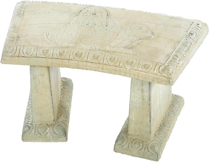 Solid Rock Stoneworks Small Double Bunny Garden Bench- 16" Tall- Desert Sand Brown