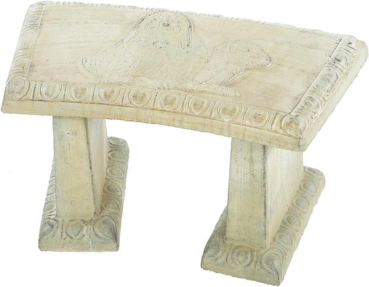 Solid Rock Stoneworks Small Double Bunny Garden Bench- 16" Tall- Desert Sand Brown