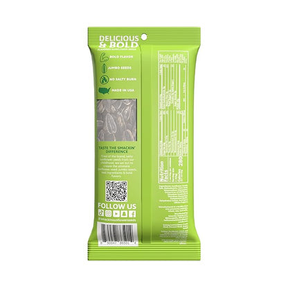 SMACKIN' Sunflower Seeds, Roasted Jumbo Small-Batch, American Made - Dill Pickle. 1.5oz bags (6 Pack)