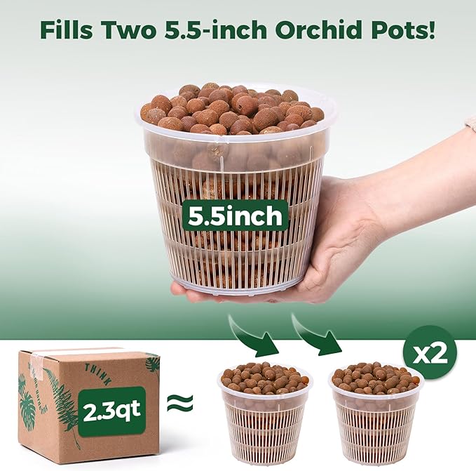 T4U Leca Clay Pebbles for Plants, 2.3qt 10-20 mm Clay Balls for Indoor Plants, Natural Clay Pebbles for Orchid Potting Mix, Hydroponic, Leca Pots, Plant Drainage, Garden Soil