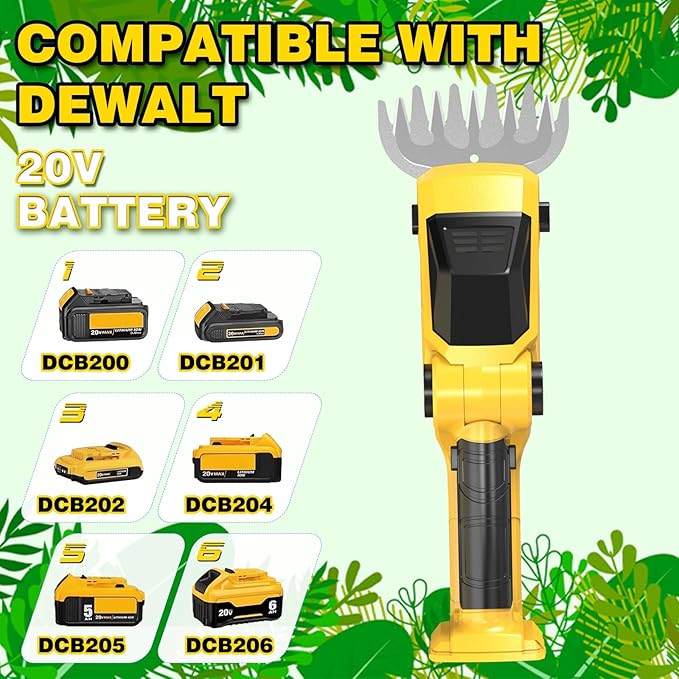 Cordless Hedge Trimmer for Dewalt 20V Battery(No Battery),2200RPM Cordless Mini Grass Shears,2 in 1 Handheld Electric Hedge Trimmer/Grass Cutter, Shrub Trimmer Bush Trimmer for Gardening,Lawn,Yard