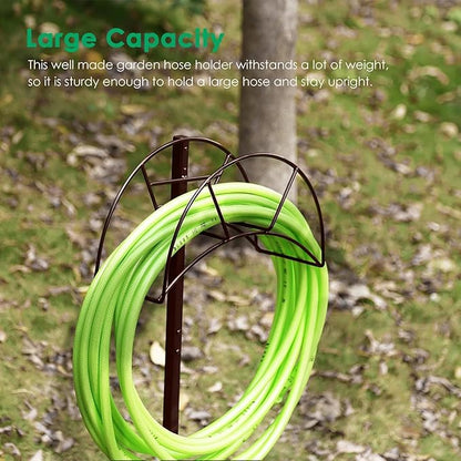 TomCare Garden Hose Holder Detachable Metal Water Hose Holder Hose Hanger Heavy Duty Free Standing Hose Storage Stand for Outside, Bronze