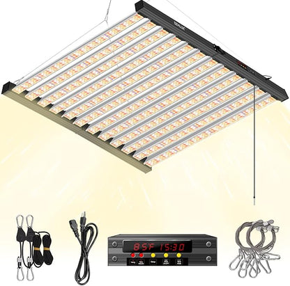 SZHLUX 800W LED Grow Light 7×7ft with Timer and Temp Control, Full Spectrum UV&IR Grow Lamp with 2304 Diodes, Sunlight Plant Light for Seedling Veg and Bloom Grow Light Fixtures