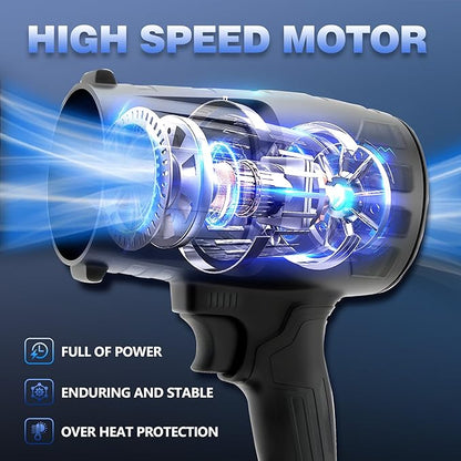 Cordless Leaf Blower Portable Dust Cleaner Handheld Lightweight Blowers for Patio Garden Cleaning, car Blower for Drying,Camping Gift （Black）