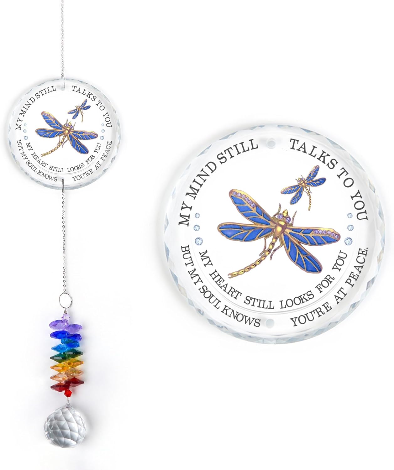 Memorial Suncatcher - Sympathy Gift for Loss of Loved One - Crystal Rainbow Maker - Bereavement Keepsake - Hanging Crystal Decor - Loss of Family Friend Pet - Suncatcher Ornament