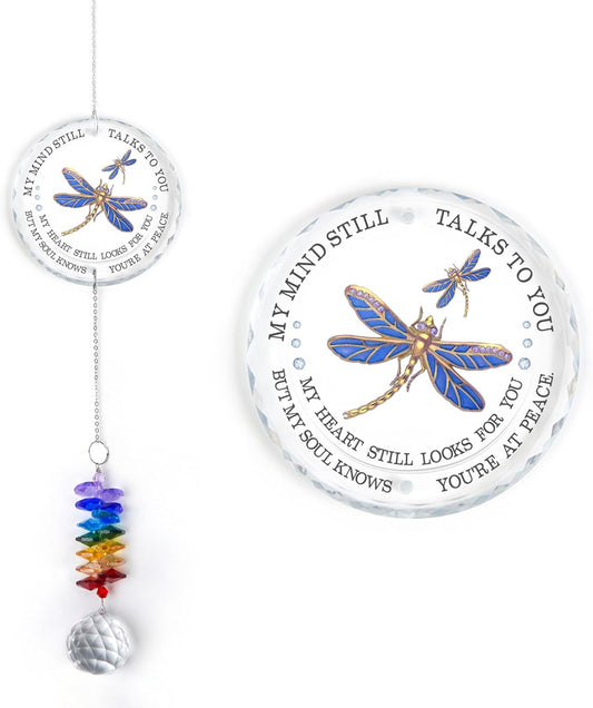 Memorial Suncatcher - Sympathy Gift for Loss of Loved One - Crystal Rainbow Maker - Bereavement Keepsake - Hanging Crystal Decor - Loss of Family Friend Pet - Suncatcher Ornament