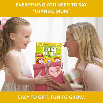 Happy Birthday Mom TickleMe Plant Gift Box Set to Grow A Touch-Sensitive Shy Plant That Closes Its Leaves When You Tickle Or Blow A Kiss | Fun Interactive Grow Kit with Seeds, Pot, Soil, Instructions
