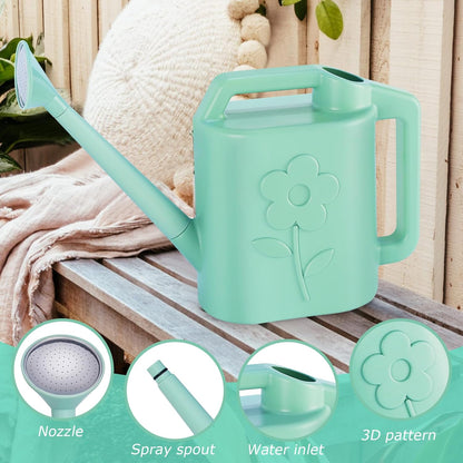2 Gallon Watering Can for Indoor Plants, Garden Watering Cans for Outdoor Plant House Flower, Modern Plant Watering Can Large Long Spout with Sprinkler Head