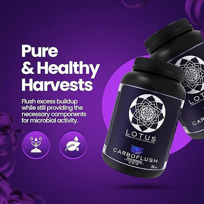 Carboflush Pro Series - Harvest Flavor Enhancer, Naturally Derived Nutrient Powder for Soil, Hydroponics & Coco Coir, Premium Fertilizer, Water Soluble Hydroponic Solution, Indoor/Outdoor Use - 36 oz