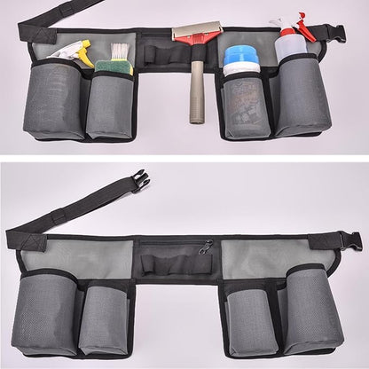 Cleaning Tool Belt, Adjustable Cleaning Bottle Holster Belt, Window Cleaning Belt, Tool Storage Belt With 4 Pockets for Housekeeping Cleaning Caddy, Waist Tools Bag Belt House Cleaning Supplies