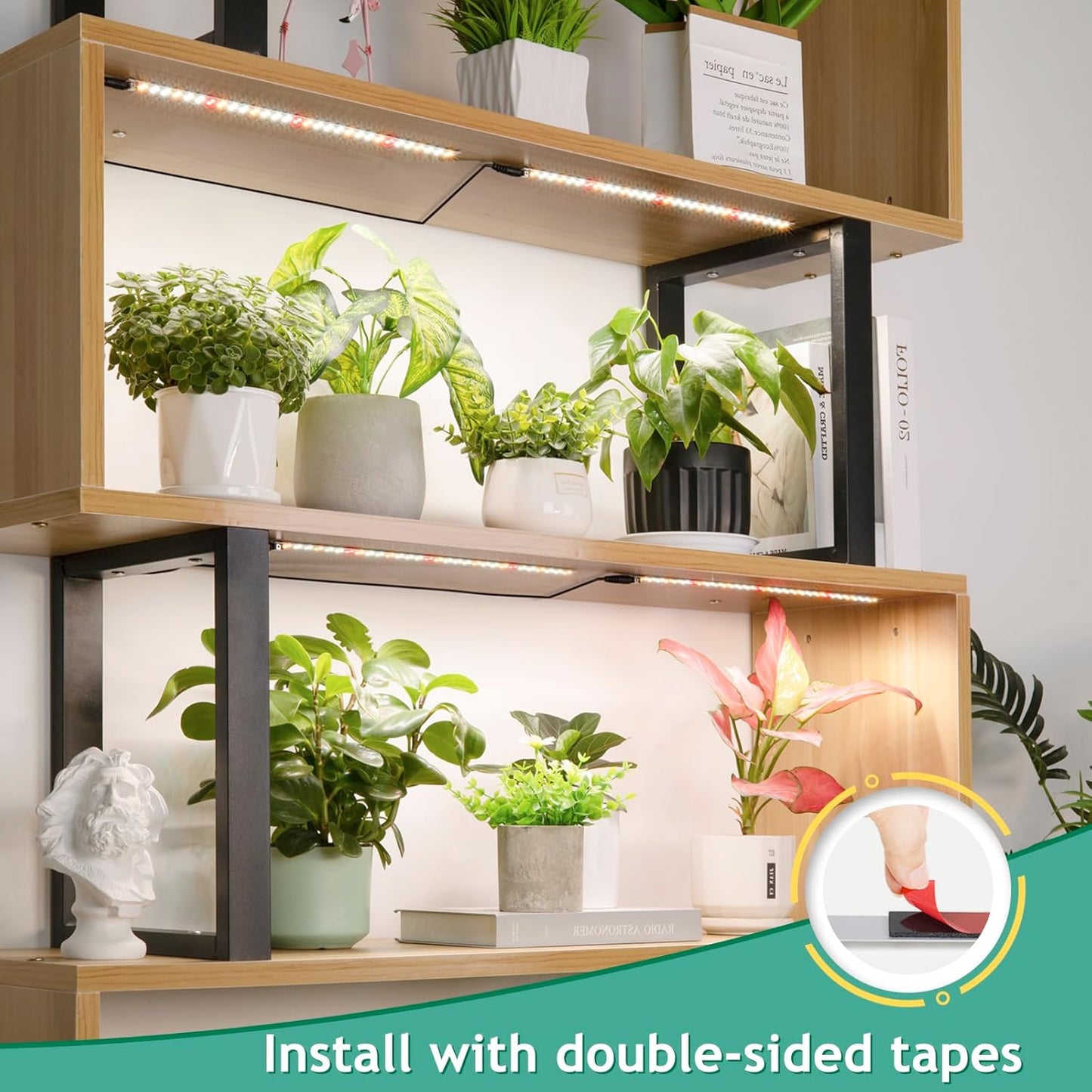 LBW Grow Light for Indoor Plants Full Spectrum, Plant Lights for Indoor Growing with 10 Brightness Levels & Timer 4/8/12 Hours, 240 LED Grow Lights Strip for Plant Growing, 1 Pack