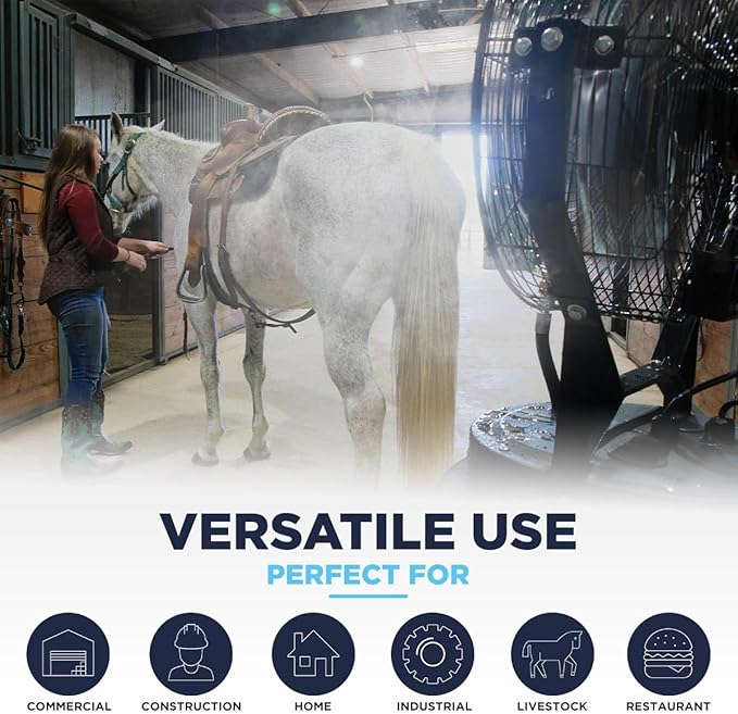 Maxx Air Heavy Duty Industrial 40 Gallon Portable Outdoor Misting Fan - Powerful Misting Outdoor Fan - 180 PSI Swamp Cooler for Cooling Large Areas