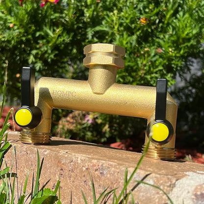 HQMPC 2 Way Hose Splitter Heavy Duty Water Splitter Outdoor 2 Way Strong HEX Nut Connect 3/4" GHT