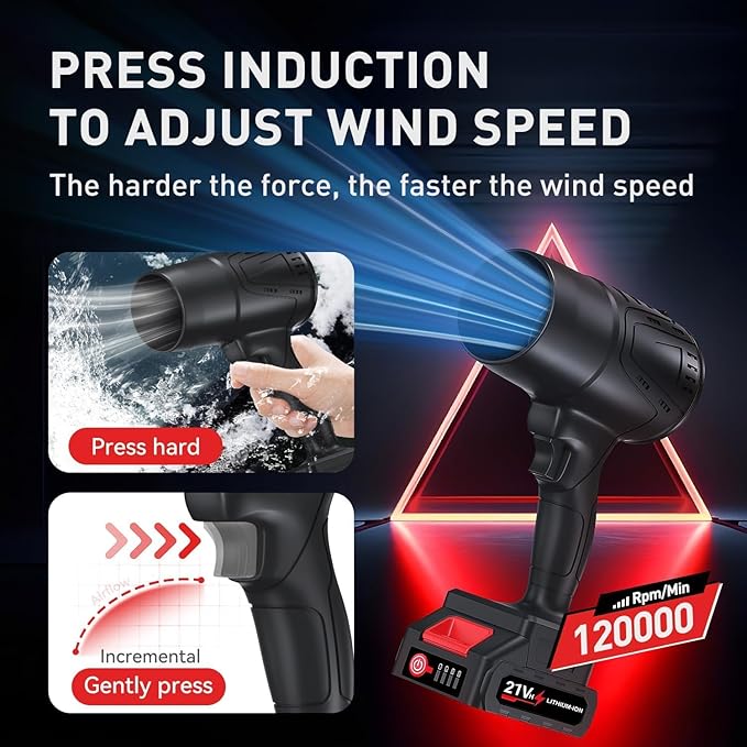 Leaf Blower Cordless with Battery, 20000RPM 150MPH, 2024 New Model & Portable, 21V*2 Pcs Li-ion Battery, Patio Cleaning, Lawn Care, Blowing Leaves and Dust, etc.