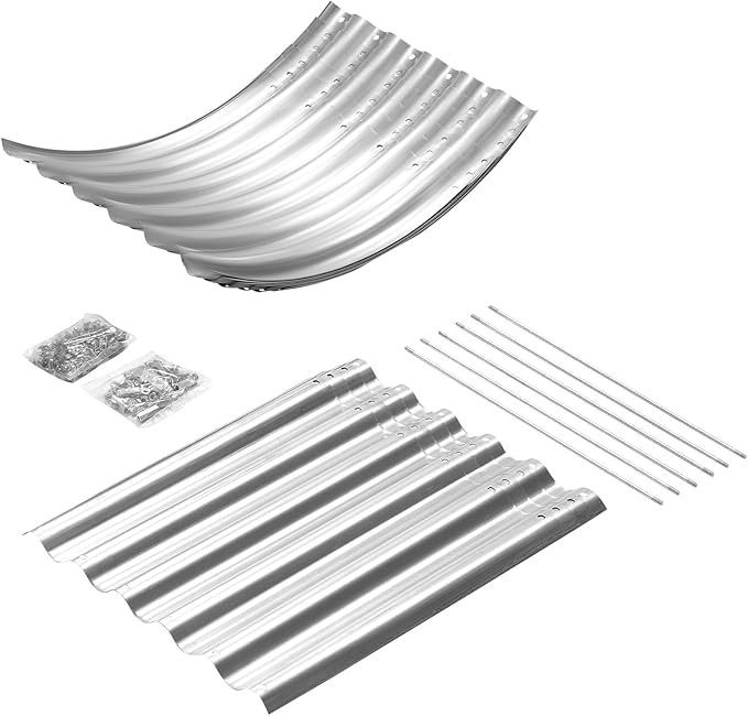 Land Guard Galvanized Planter Raised Beds, 6×3×1.99ft Galvanized Water Trough, Keyhole Raised Garden Bed Metal