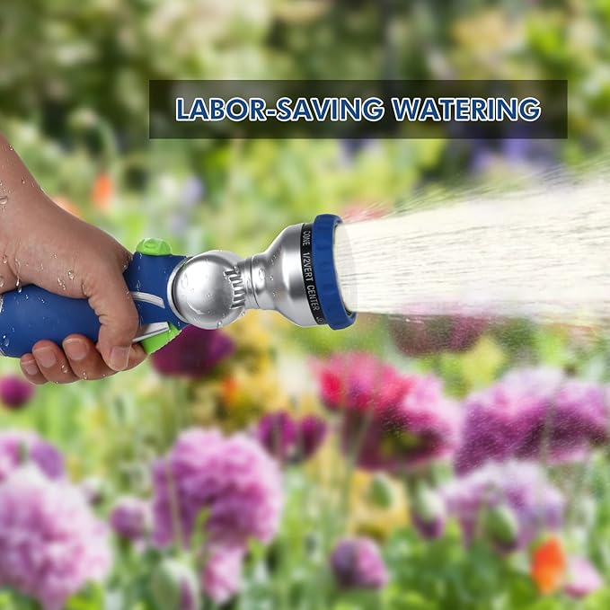 RESTMO Garden Hose Nozzle w/ 180° Adjustable Swivel Head, High Pressure Hose Sprayer, 10 Spray Pattern | Self-Lock Trigger | Water Flow Control, for Outdoor Lawn & Garden Watering, Car & Pet Washing