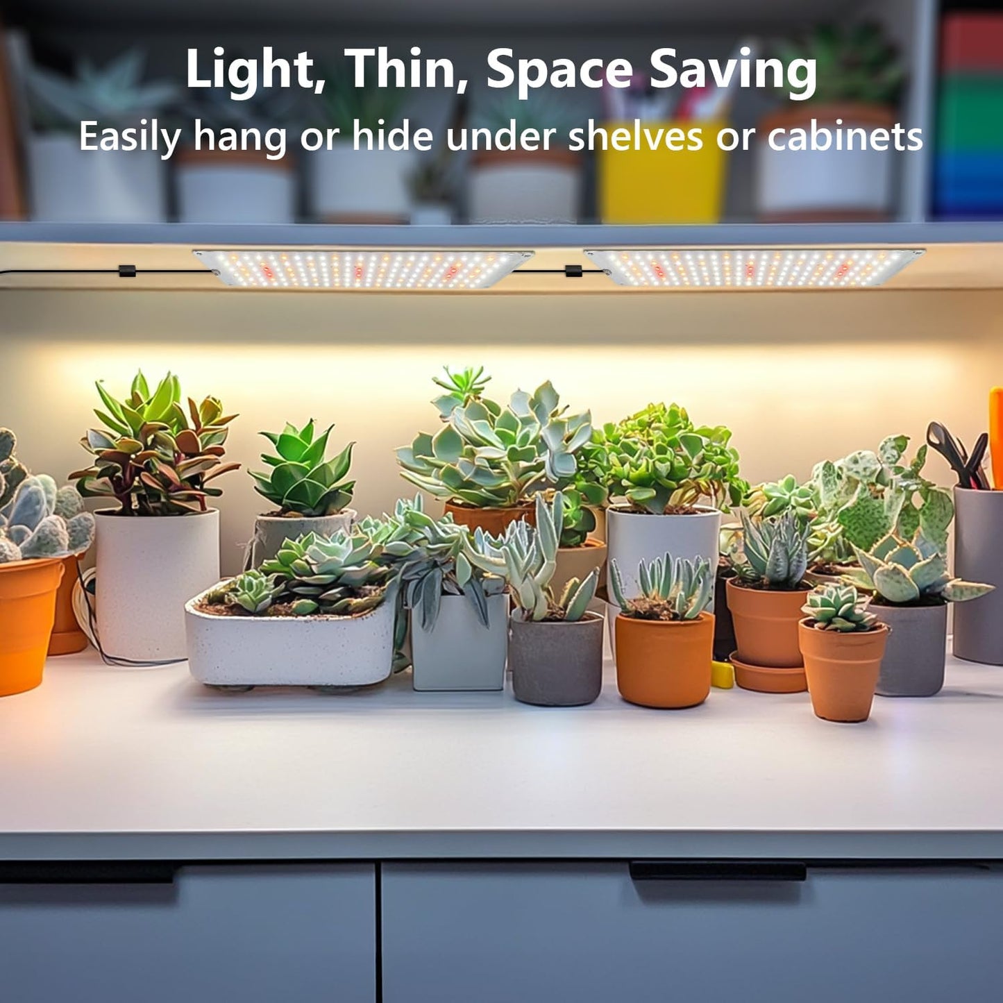 Garpsen Grow Light, 6000K Full Spectrum Plant Lights for Indoor Growing with Auto Timer 6/12/16H, 5 Dimmable Levels & 3 Color Modes, 552 LEDs Grow Lamp Panel for Seed Starting, Veg and Bloom(4Panels)