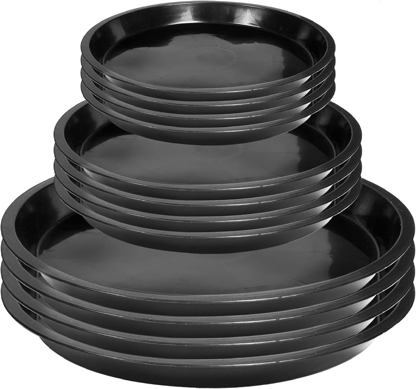 12Pack Plant Saucer - 8 10 12 Inch Plant Tray Round Plastic Plant Drip Trays for Indoor Outdoor Garden Plants, Collects Flower Pot Drainage and Excess Water