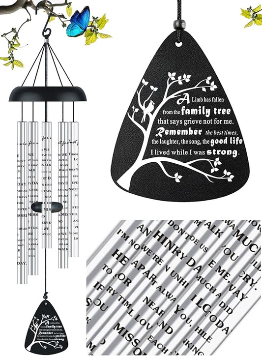 Cardinal Memorial Sympathy Wind Chimes for Loss of Loved One, Bereavement Sympathy Memorial Gifts for Loss of Mother Mom Father Dad Windchimes in Memory of A Loved One, A Limb Has Fallen Family Tree